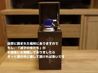 【客室:設備】自然に囲まれた場所にあります。いざという時の虫さんセット