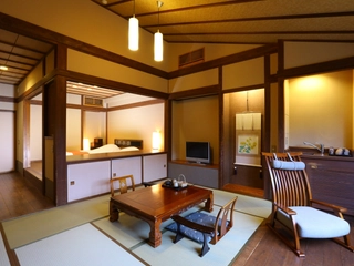 【旅籠 八幡野】帳場棟に併設され、お食事処、大浴場への移動がしやすいお部屋タイプです。