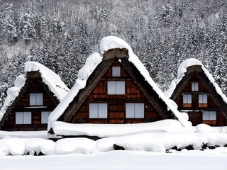 【景観】冬の合掌造り