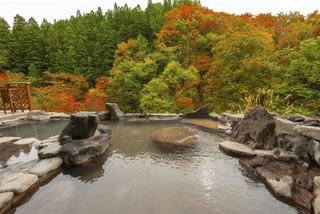 大浴場「山月の湯」露天(秋)