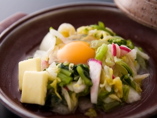 【夕食一例】奥飛騨名物「漬物ステーキ」。お酒のお供にどうぞ(イメージ)