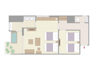 《間取り図》特別室「花しずく」(65平米)