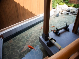 入口「夢見橋」・「いみばし」下に広がる鯉池