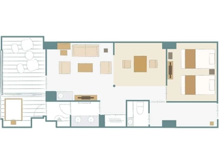 和ツインデラックス(庭側)50㎡ 見取り図