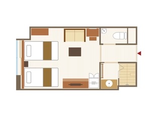 【敷島館 和ツイン】シャワー付