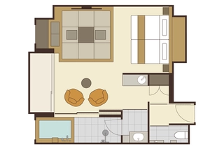 プレミアムラビスタツイン(ビューバス・バルコニー付)54平米
