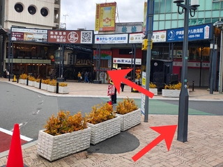 ②突き当たりを左折して「仲見世通り商店街」に入り、そのまま直進します。
