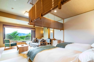 別館(和洋トリプルルーム)|和モダンの上質な設え。三世代旅行にもおすすめの、阿蘇の大自然に包まれて寛ぐひととき。