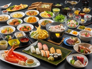 伊豆の旬の食材や海の幸をふんだんに使ったバイキングをお愉しみください。