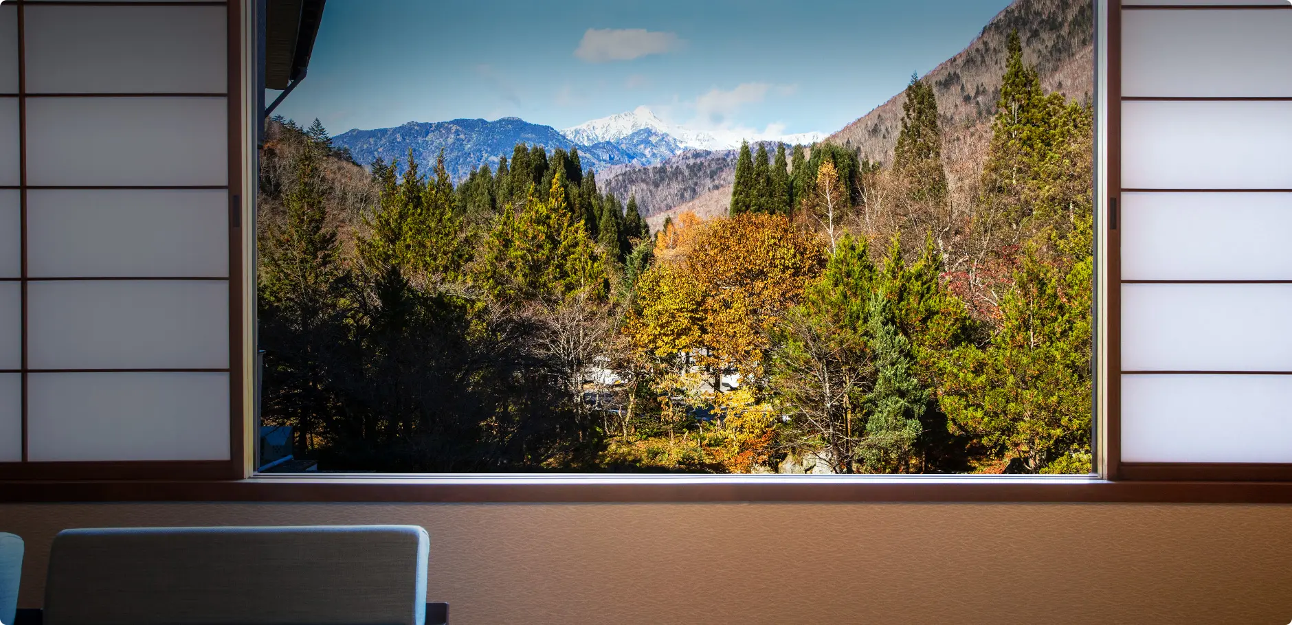 写真:平湯館 客室からの景色