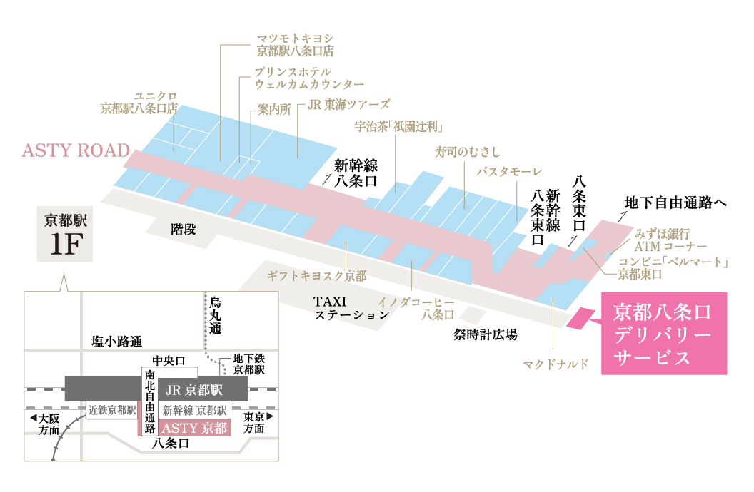 京都八条口デリバリーサービスへのアクセス