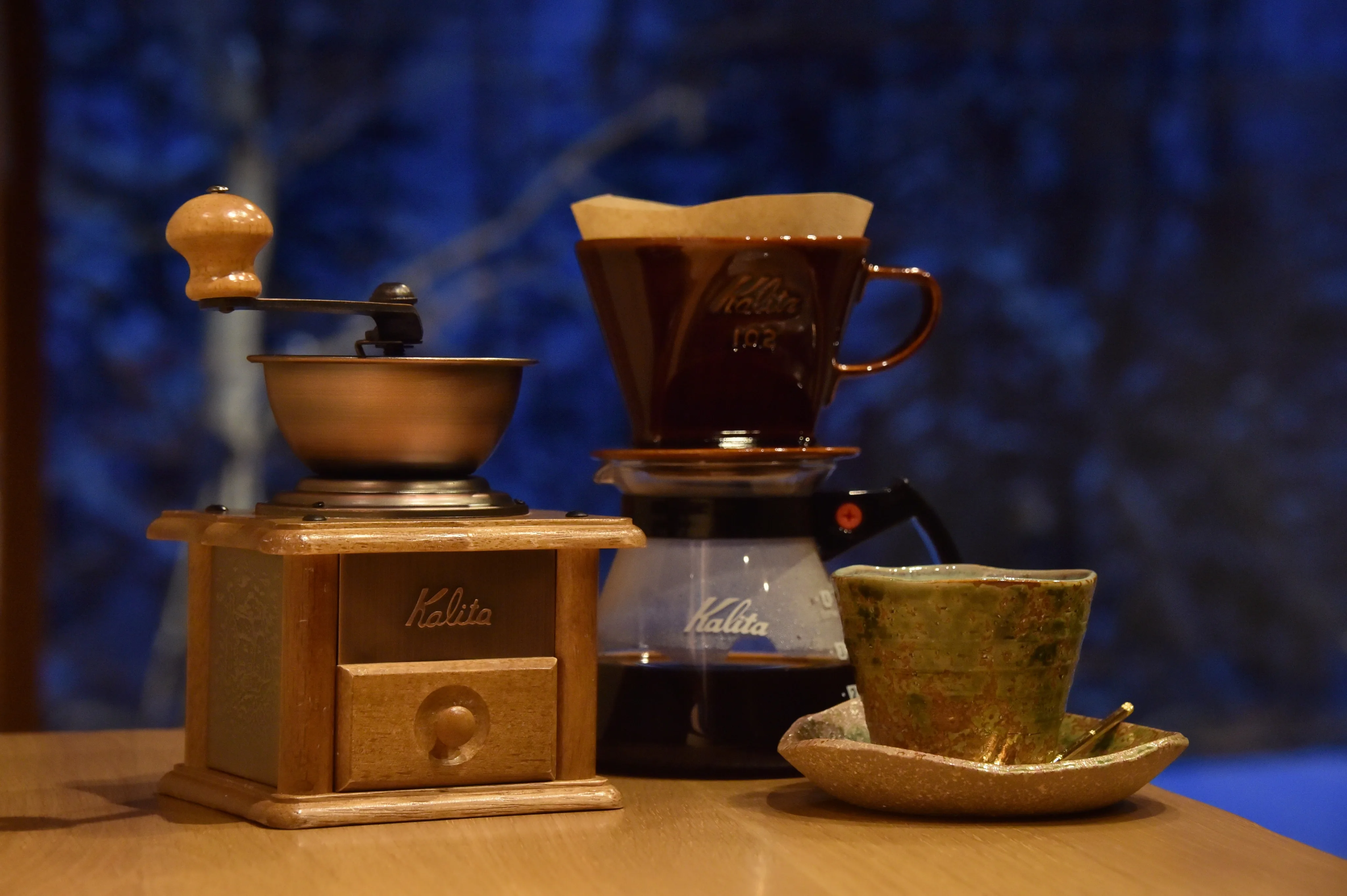 お部屋でコーヒーミルも愉しめます