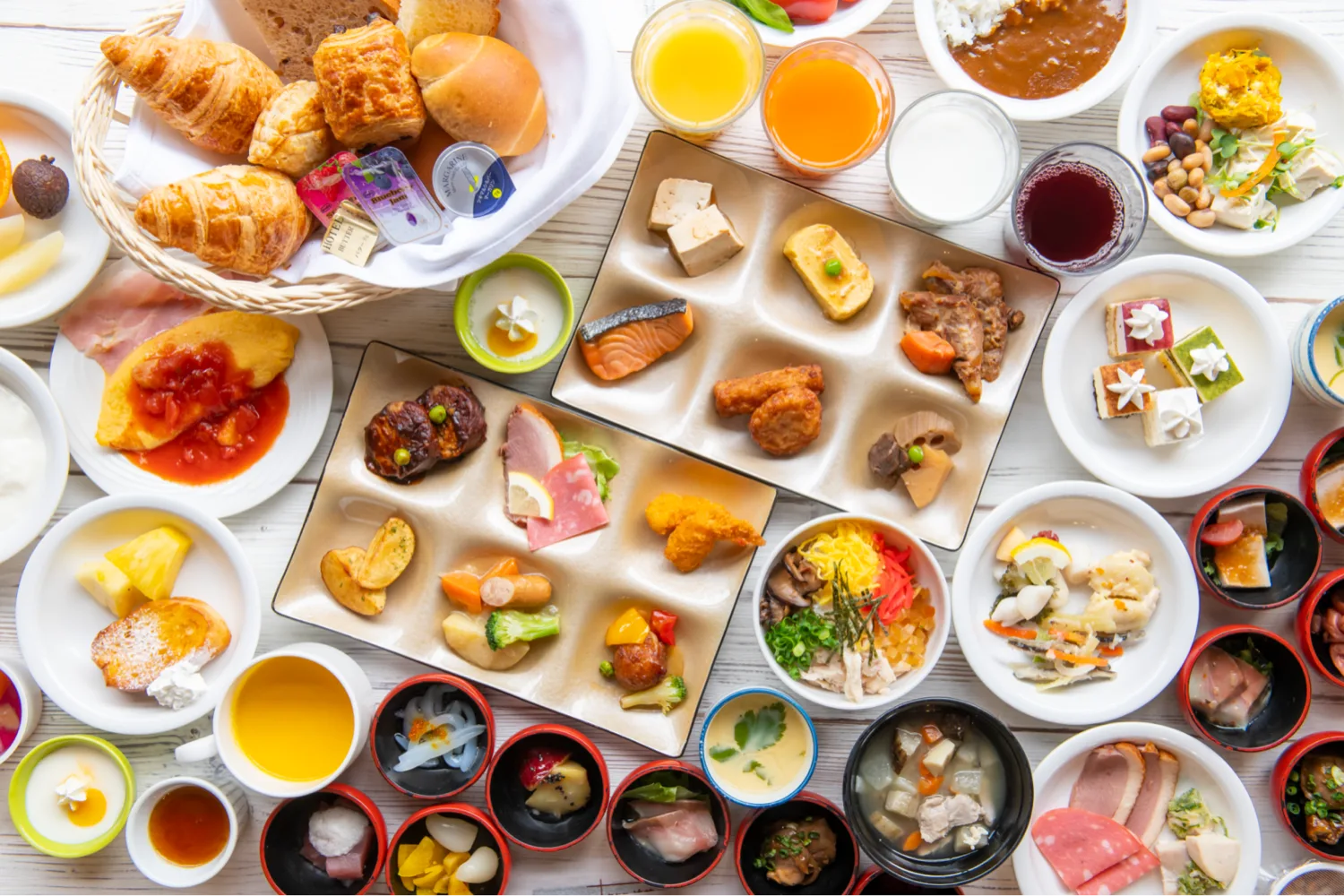 種類豊富な朝食バイキング