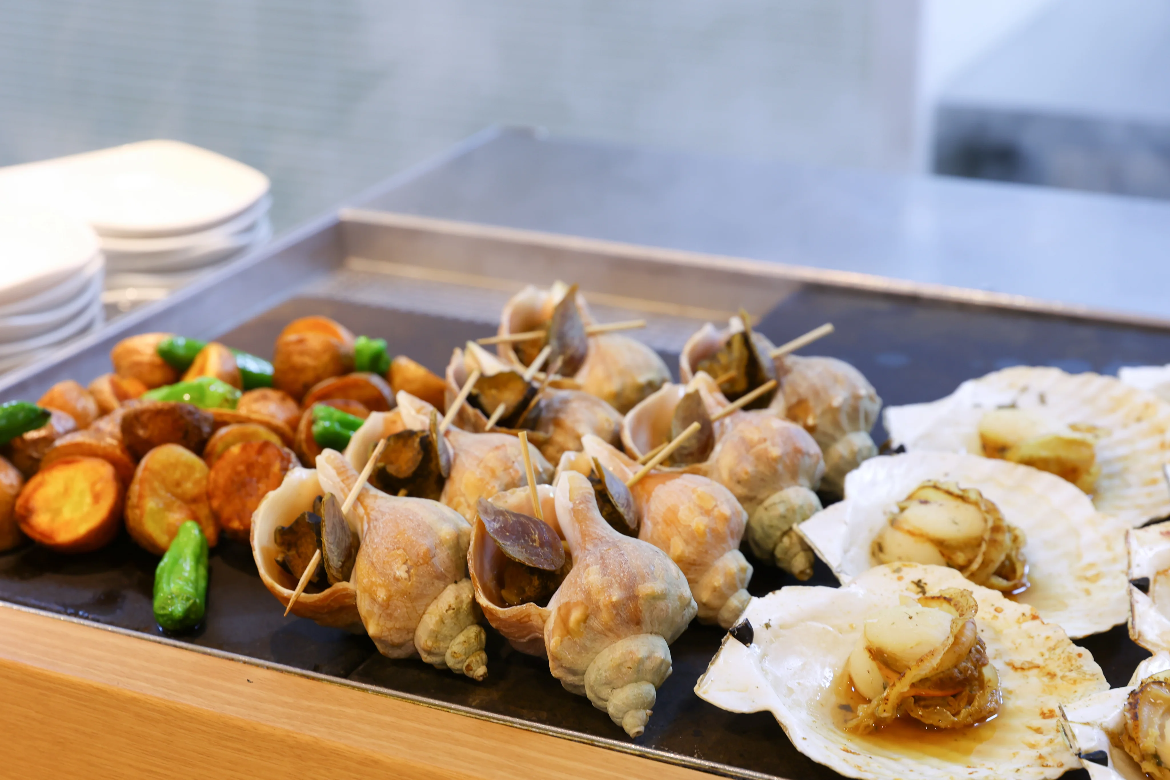 海鮮炙り焼きは、温かいままご提供